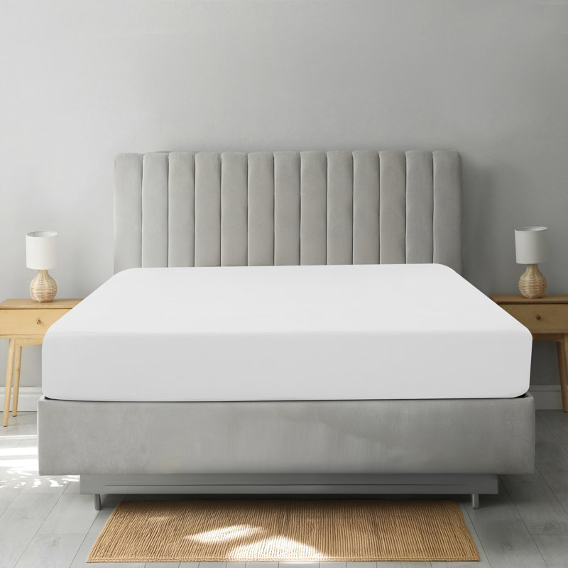 Drap-housse en microfibre Lux Decor jusqu'à 16 pouces de profondeur, Blanc, Simple TG