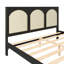 Grand lit plateforme avec tête et pied de lit en rotin-368262647-368262633