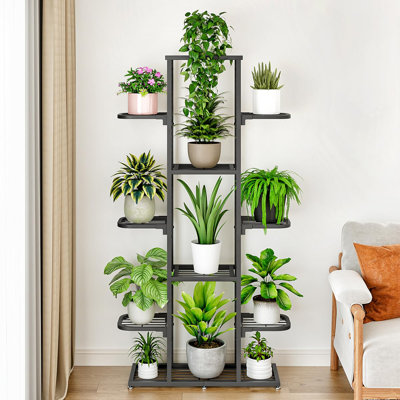 Plant Stands Indoor, 7-Tier Metal Flower Plant Pot Stand, Outdoor Plant Shelf, Waterproof Flower Pot Organizer Unit, Heavy Duty Plant Display Rack, An