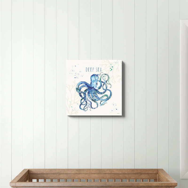 «Deep Sea II» par Anne Tavoletti - peinture sur toile tendue, H 20 po x l 20 po