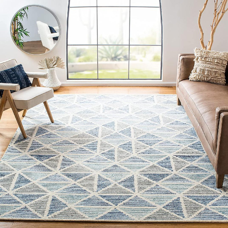 Tapis géométrique en laine / coton touffeté à la main Kollman, Rectangle 6 pi x 9 pi