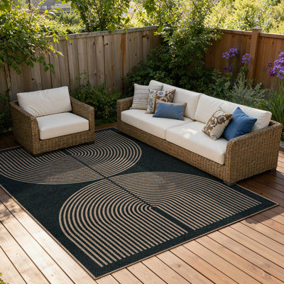 Tapis d'extérieur en faux jute avec envers antidérapant Narze