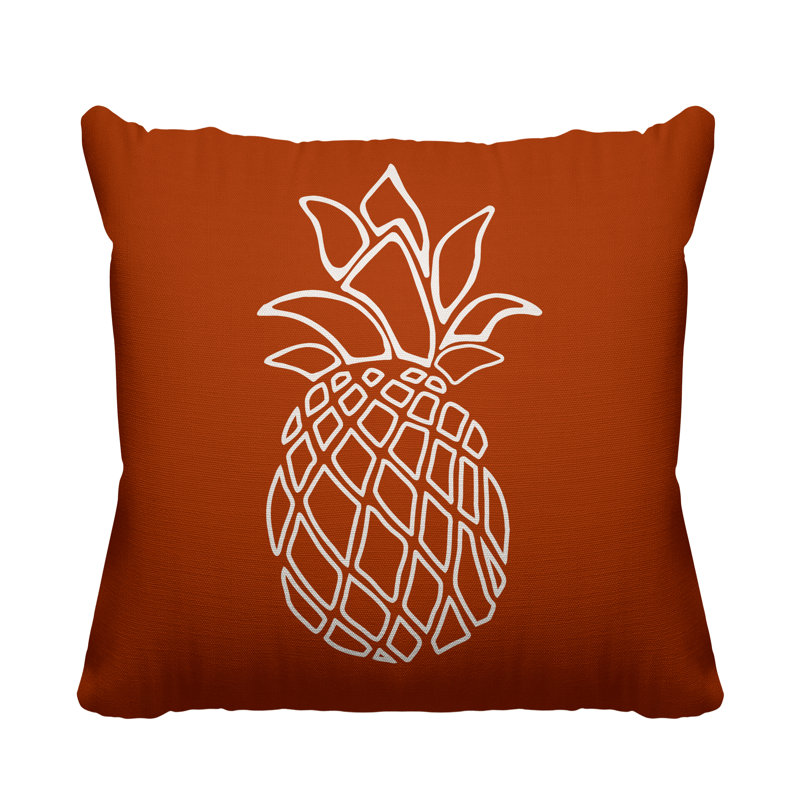 Housse de coussin d'extérieur carré Calico, H 15 po x l 15 po, Orange