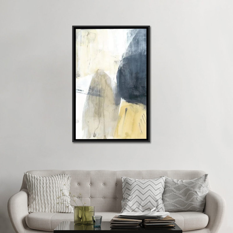 «Neutral Divide II», reproduction sur toile, H 26 po x l 18 po x P 1,5 po, Toile avec cadre noir, Pas de tapis