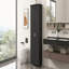 Armoire de rangement avec deux portes pour salle de bain, bureau, tablette réglable, panneau de fibres à densité moyenne, noir