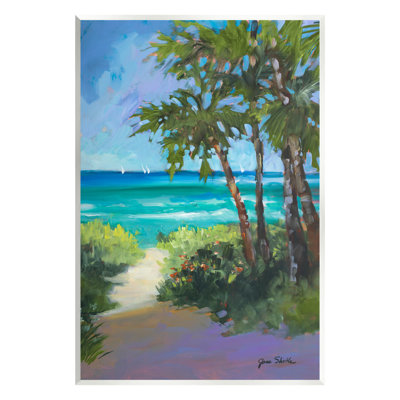 Stupell Industries Caribbean Beach View Canvas Wall Art Design by Jane Slivka