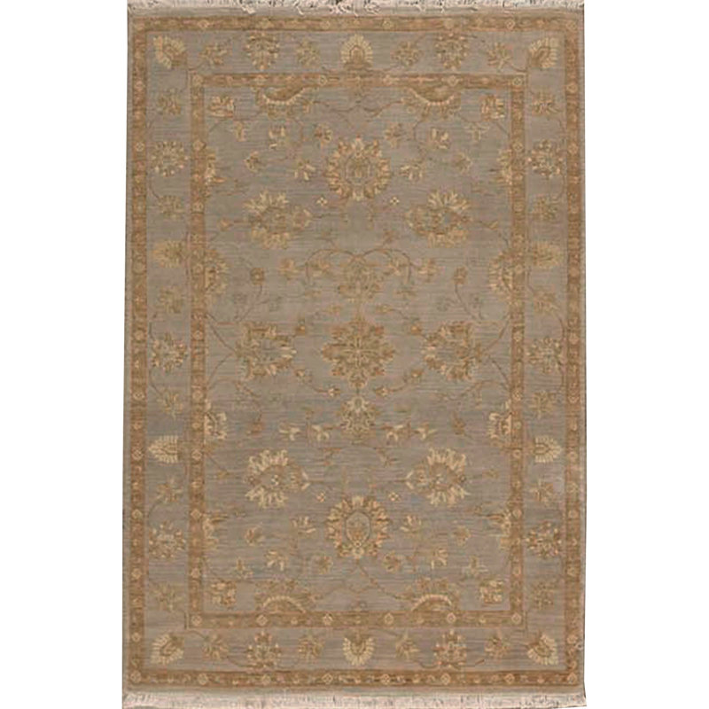 Tapis bleu clair et bleu clair noué à la main de haute qualité