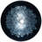 ANZZI Chrona 17.7'' Silver/Blue Tempered Glass Circular Bathroom Sink