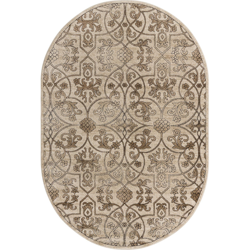 Emigdio Oriental Indoor Rug, Oval 6' x 9'