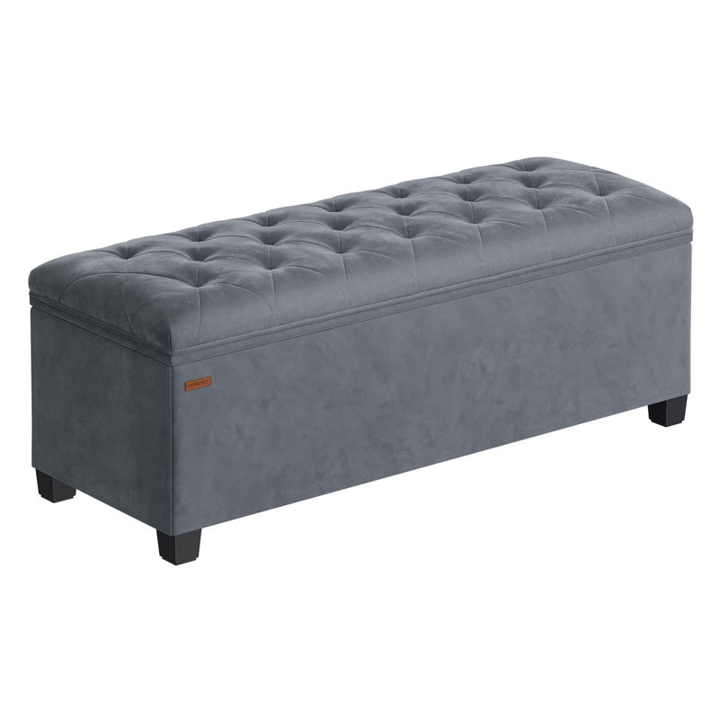 Repose-pieds avec repose-pieds en velours avec repose-pieds, Gris ardoise