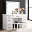 Tabouret de coiffeuse blanc avec siège rembourré