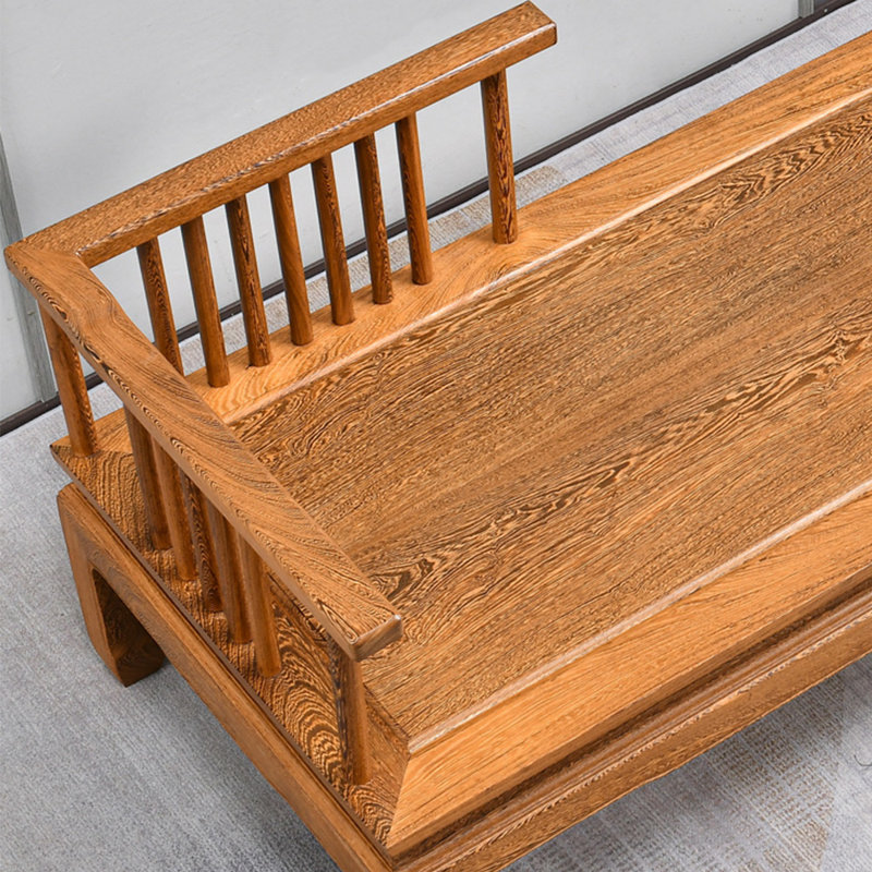 Chaise longue élégante en bois massif, Orienté à gauche (vu de face)