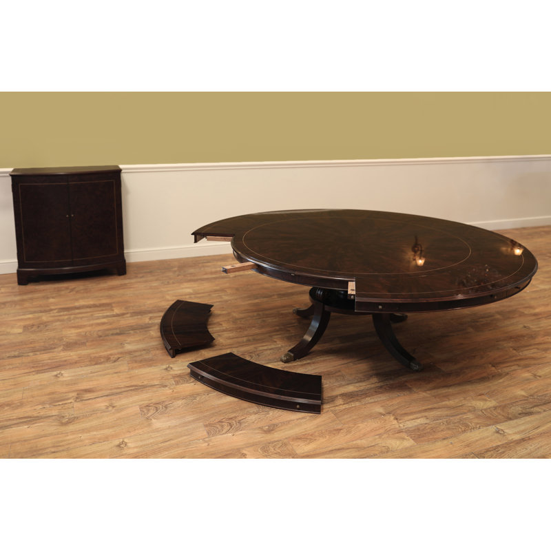 Round Mahogany Wood Dining Table
