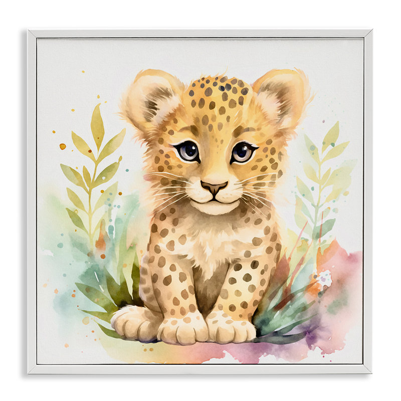«Baby Cheetah Cub», art de la giclée encadrée par Andrea Haase, Estampe numérique encadrée blanc bord de mer