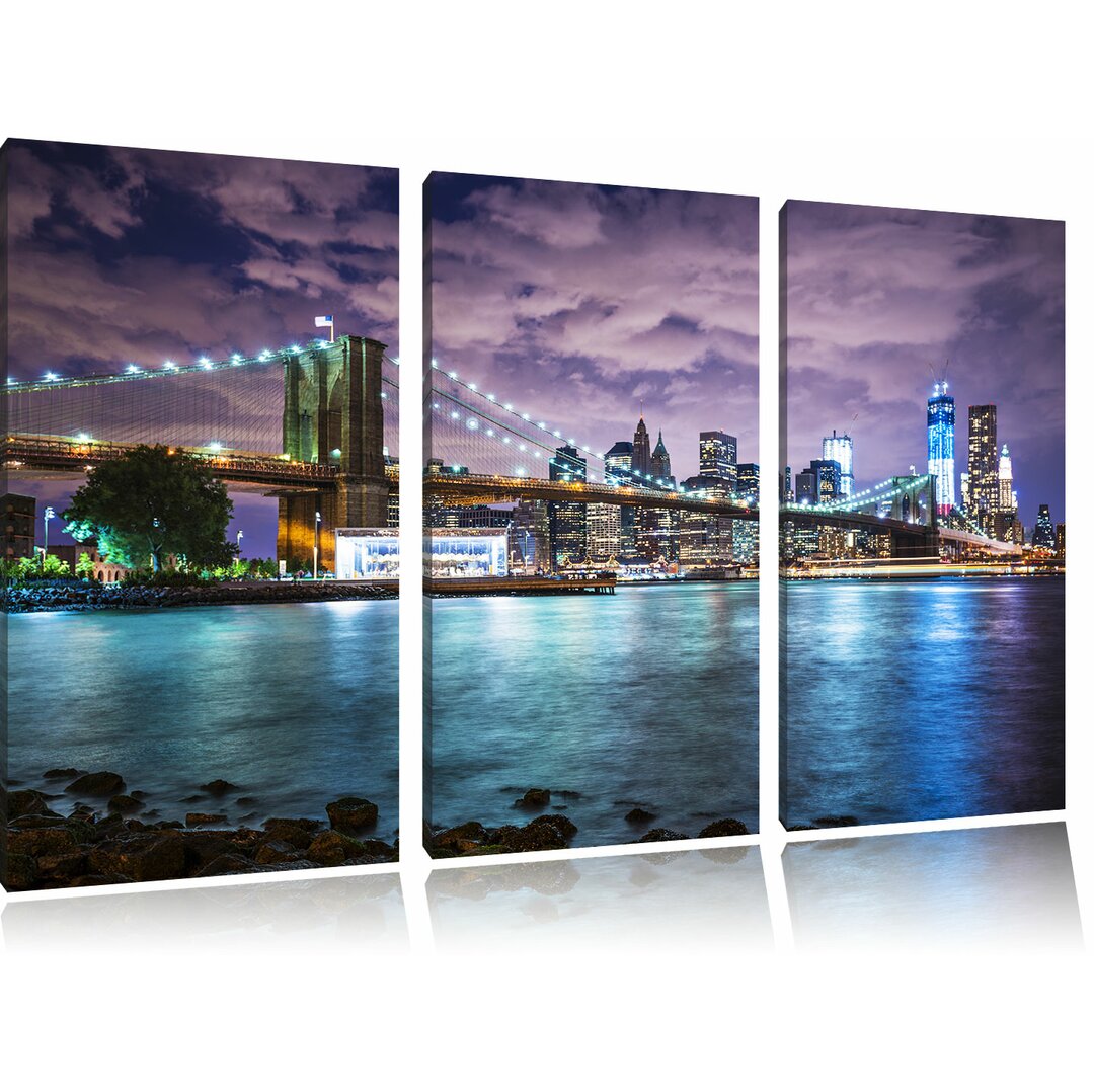 3-tlg. Leinwandbilder-Set „Skyline New York B“, Fotodruck