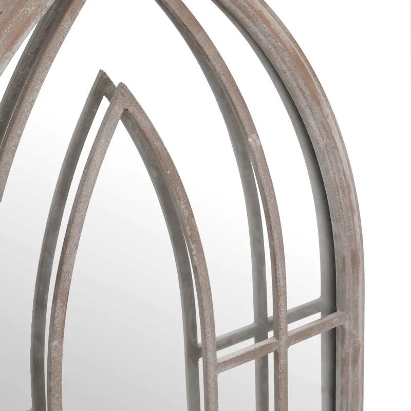 Morales Metal Flat Wall Mirror, 100cm H x 45cm W, Sand
