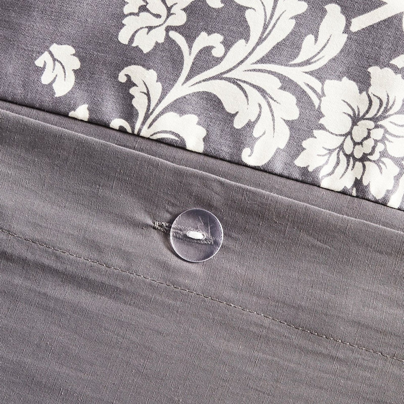 Housse de couette en coton avec motif contrasté et coussins décoratifs 6 pièces