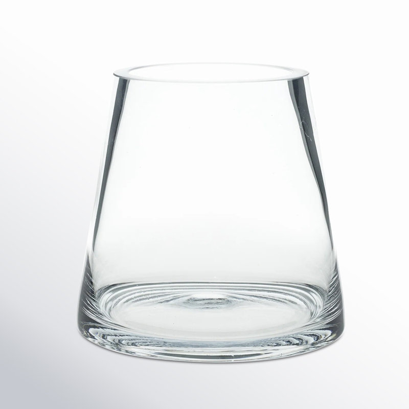 Eske Handmade Glass Table Vase, 4" H x 4.4" W x 4.4" D