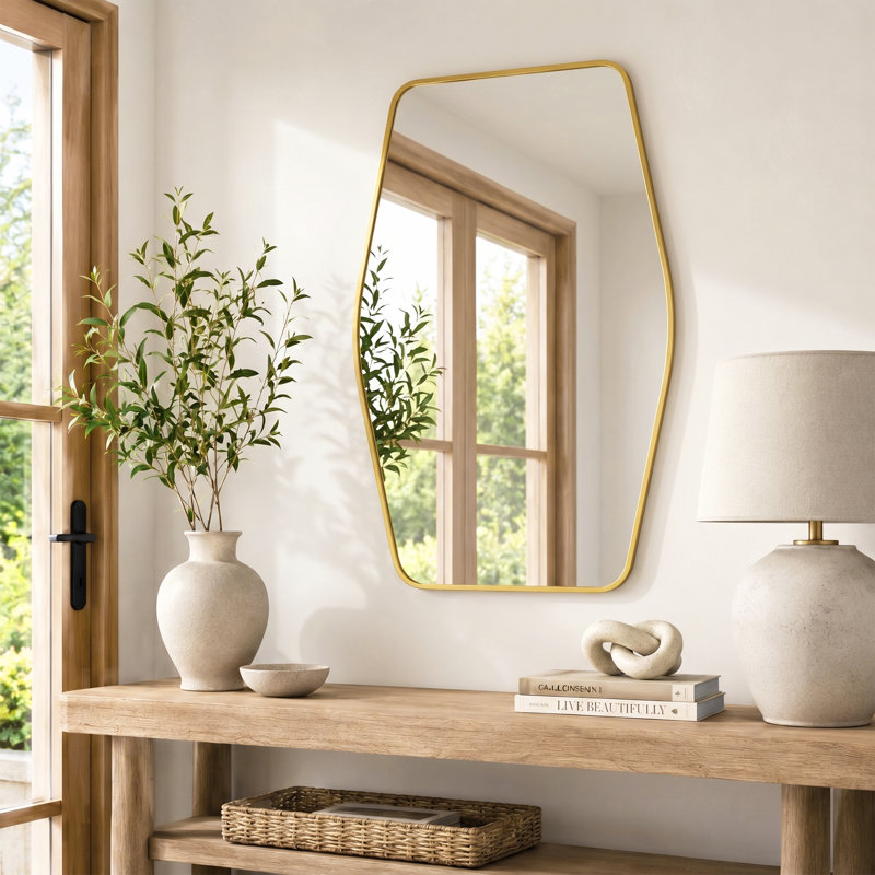 Miroir d'appoint Modern, Or brossé