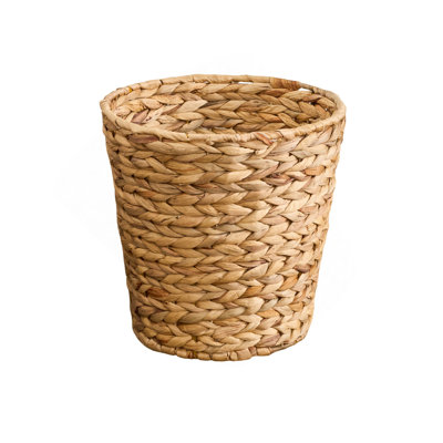 Panier de rangement rond en jacinthe d'eau tissé 11 po