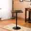 Table de bar en métal avec plateau carré noir et fonction réglable - hauteur de 26 po à 36 po