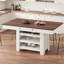 Table de salle à manger à hauteur de comptoir 60 po pour 4 personnes, grande table de cuisine rectangulaire pour 6 personnes avec plateau épais, table de salle à manger à hauteur de bar avec support à vin profond, tablettes de cuisine, bar, pub-2059715846