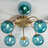 Navy Blue Glass Globe Blossom Flush Mount Ceiling Light-2052931963