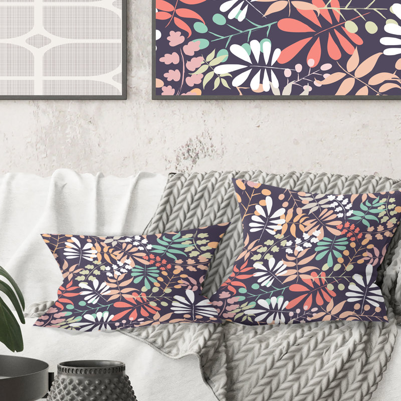 Coussin décoratif rétro Mid-Century, 18 po x 18 po