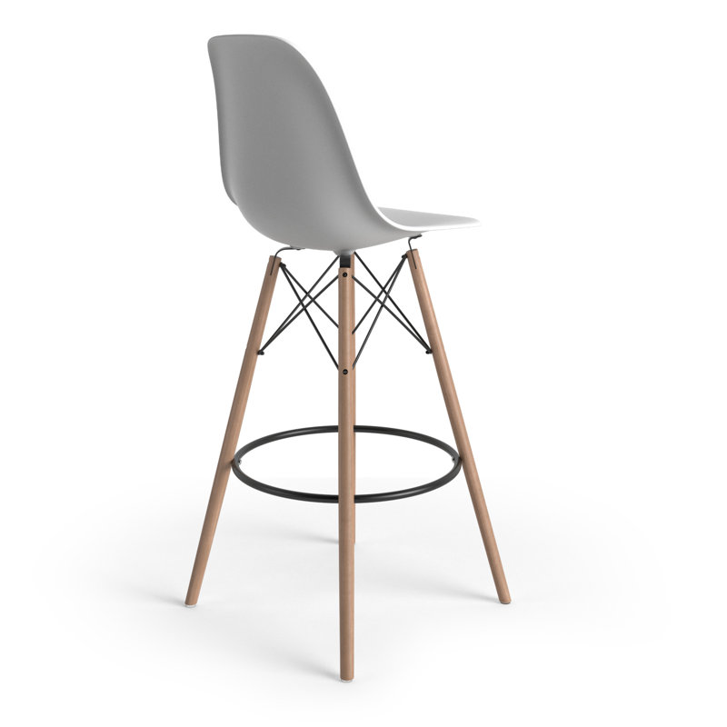 Tabouret de bar et de comptoir Jordan, Blanc / Naturel, Tabouret de bar (siège d’une hauteur de 29,5 po