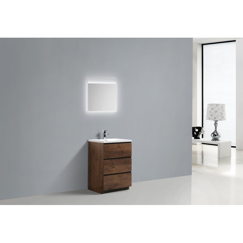 Hargrave 23.5'' Single Bathroom Vanity Base Only, Rosewood