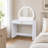  Modern Makeup Vanity Table with Touch Screen Lighted Mirror and Convertible Desk Function-1734324312