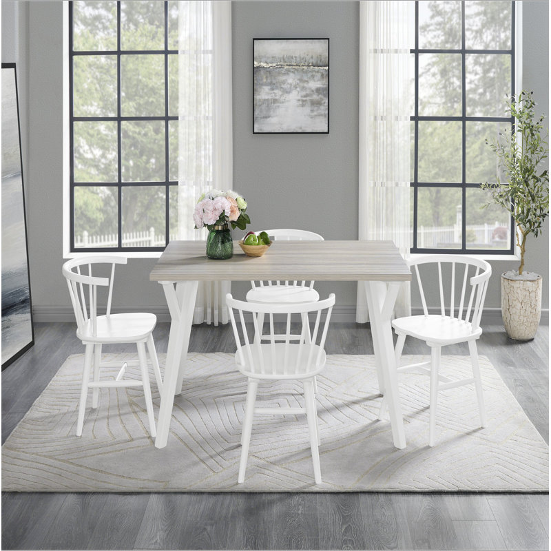 Ensemble de salle à manger 5 pièces avec 4 chaises Windsor, 5 pièces: table, 4 chaises