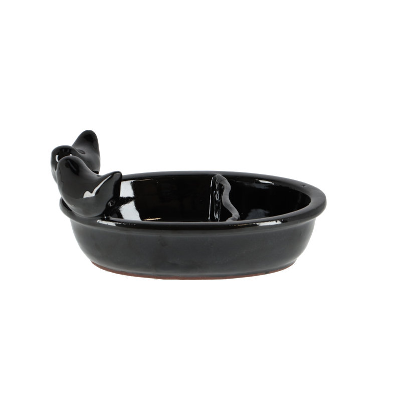 Black Ceramic Feeding and Drinking Bowl