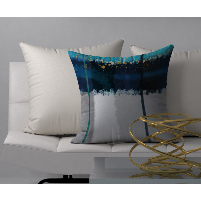 Abstract Reversible Throw Pillow, 24"x24"