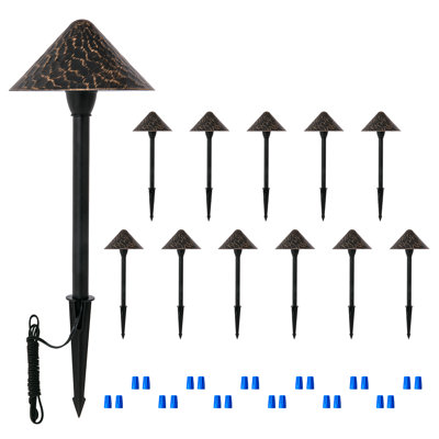 12PK SLow Voltage Pathway Lights - Waterproof LED Landscape Lighting for Yard, Garden, and Outdoor Spaces