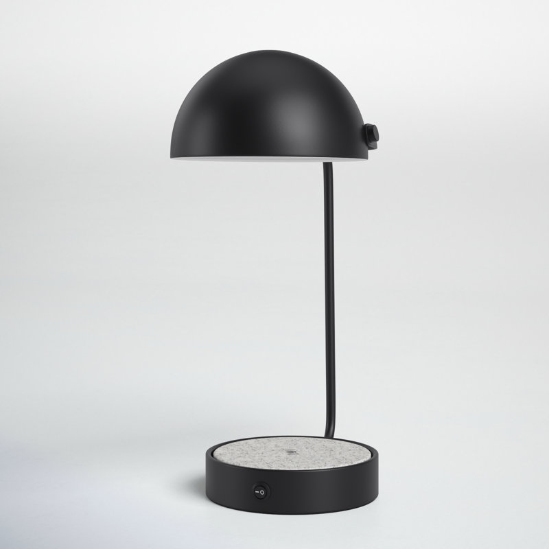 Ramona Metal USB Desk Lamp, Black/Beige, Black