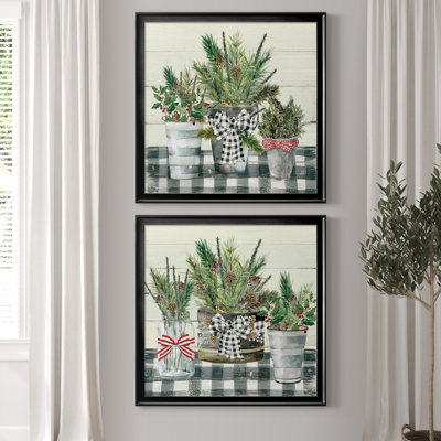 " Christmas Gingham I " 2 - Pieces