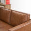 Canapé trois places en cuir – Canapé profond de style moderne du milieu du siècle (218 cm) avec dossier confortable, en cuir brun, imperméable et surdimensionné, idéal pour le salon ou le bureau.