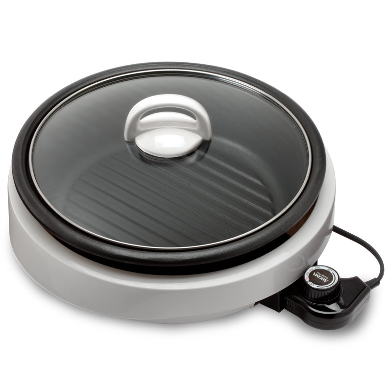 White 3-Quart Non-Stick Electric Indoor Grill and Pot