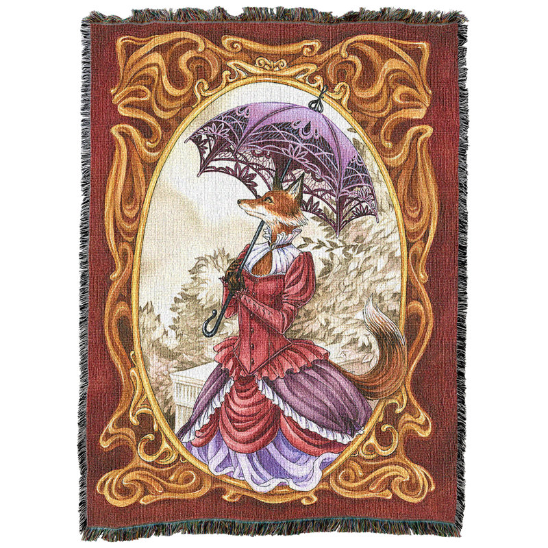 Pure Country Weavers Victorian Vixen Blanket by Meredith Dillman - Fox Cute Funny Gift Tapestry Throw Woven from Cotton - Made in the USA (72x54)