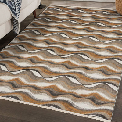 Tapis abstrait gris Alay