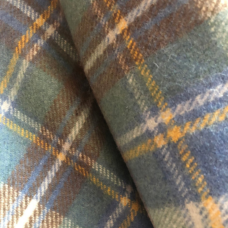 Throw Blanket, Green/Beige/Blue