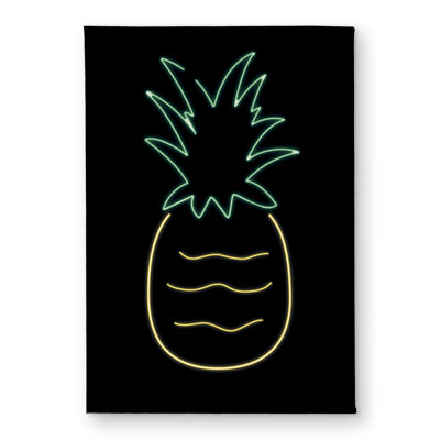 Neon Pineapple Door Mat - Retro Indoor Outdoor Home Decor