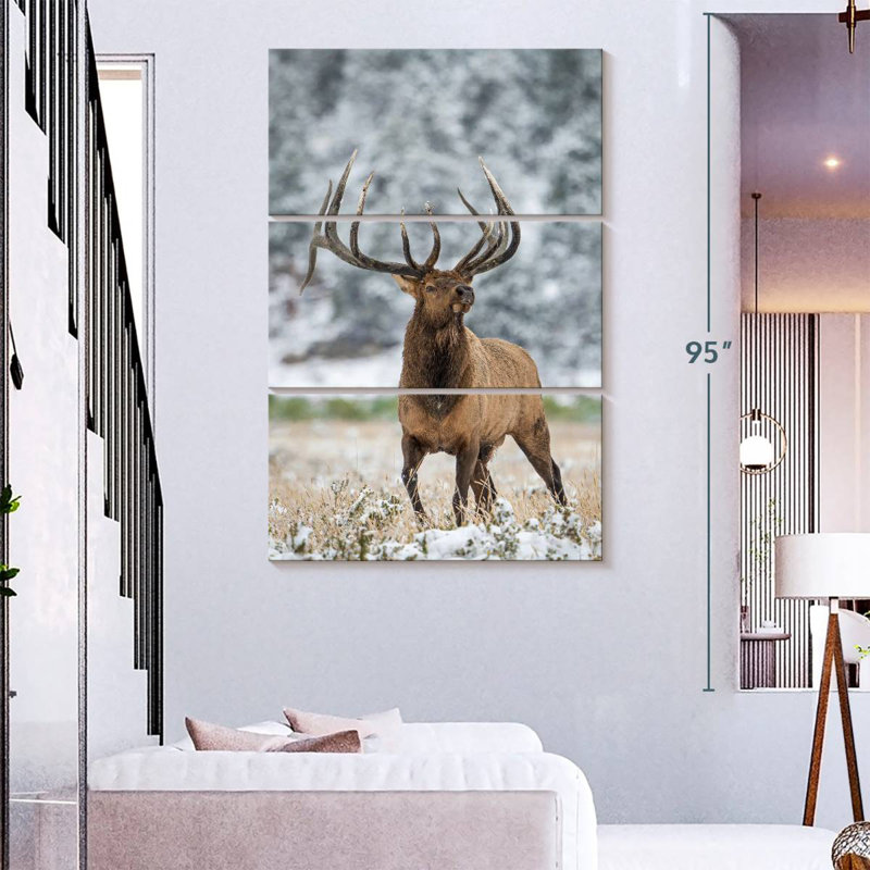 Brampt Mighty Snow Elk, 74" H x 48" W