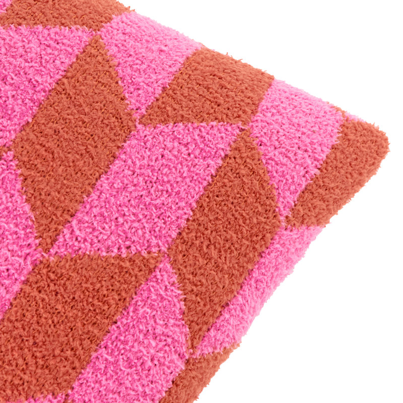 Olsen Geometric Square Cushion, Feather, Pink