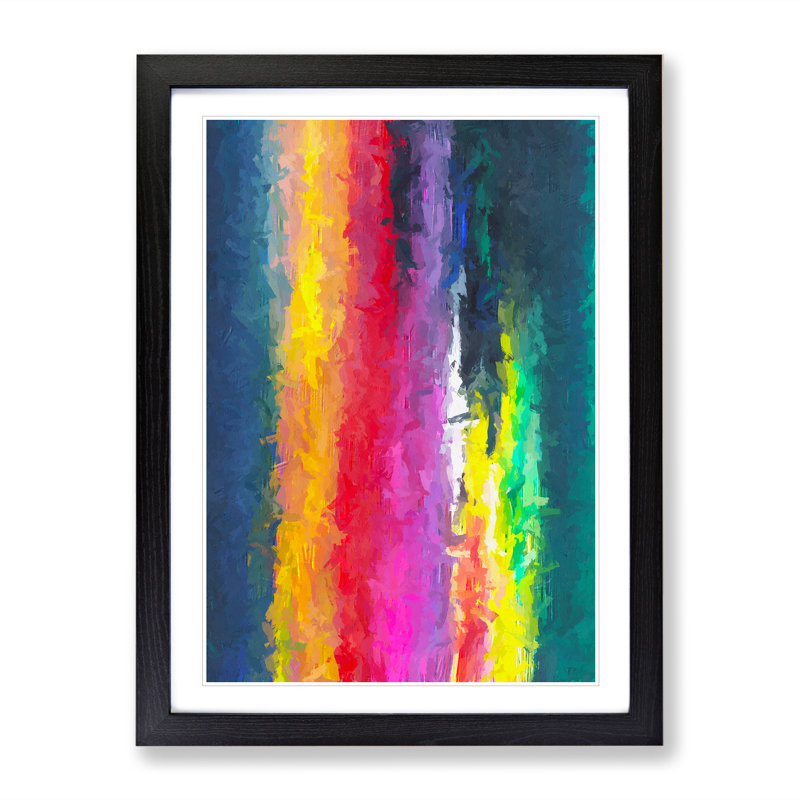 Bright Light Abstract - Wall Art, Black Framed, 66cm H x 48cm W x 2cm D, White