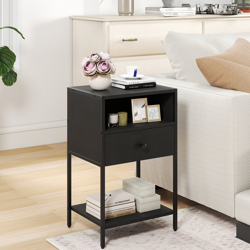 40cm W Metal Bedside Table