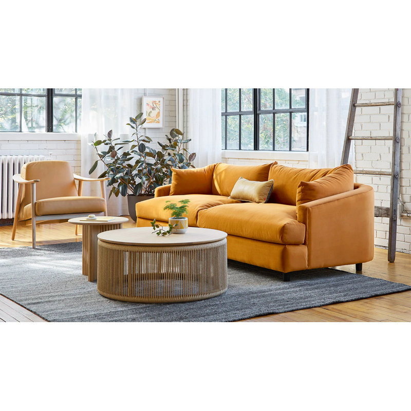 Thalia Sofa, Velvet Rust