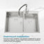 Évier de cuisine à double cuve en acier inoxydable 33 po x 22 po, lavabo encastré avec drains modernes, crépines-133439276