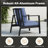 75" All-Weather Aluminum 3-Seat Patio Sofa With Thick Blue Cushions & Black Frame-555479494